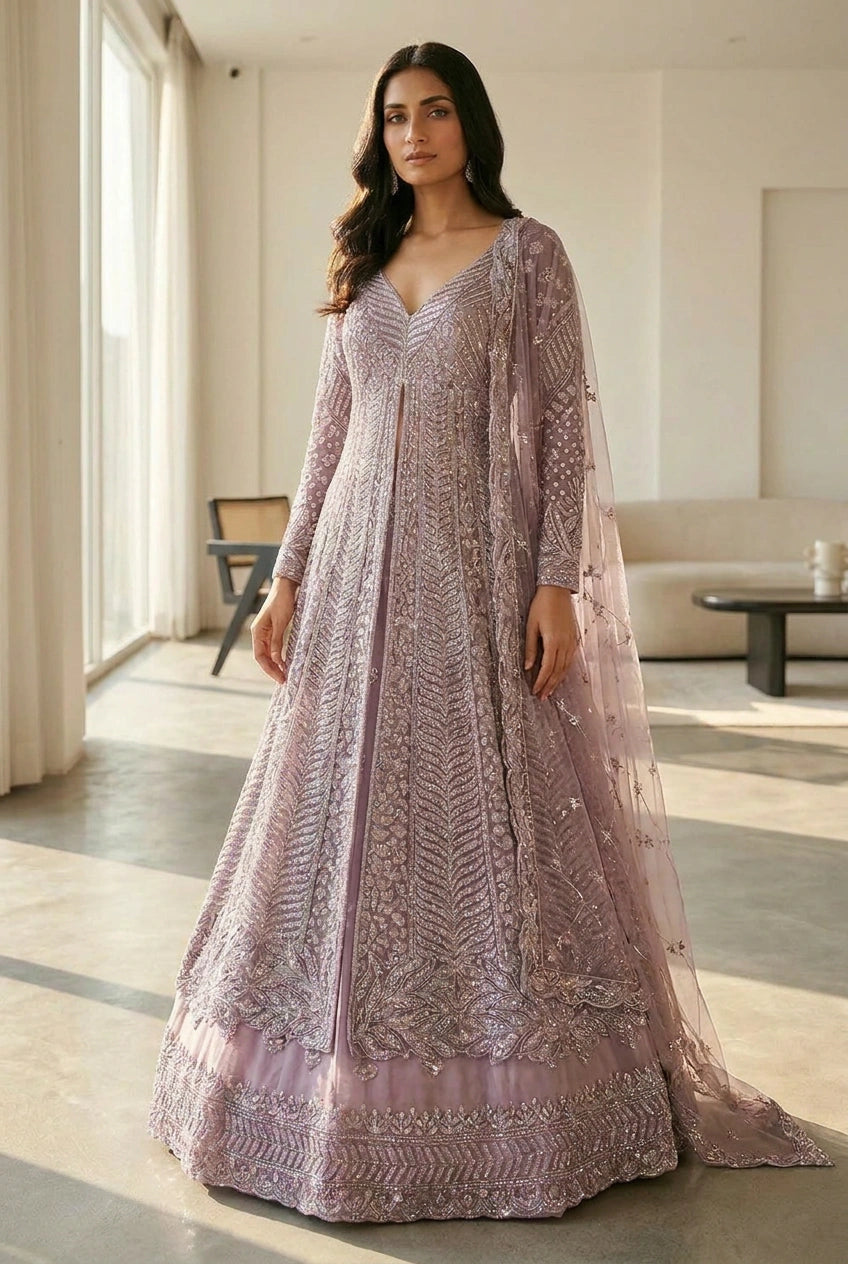 Heavy Embroidered Lehenga Achkan– Sangeet & Wedding Wear
