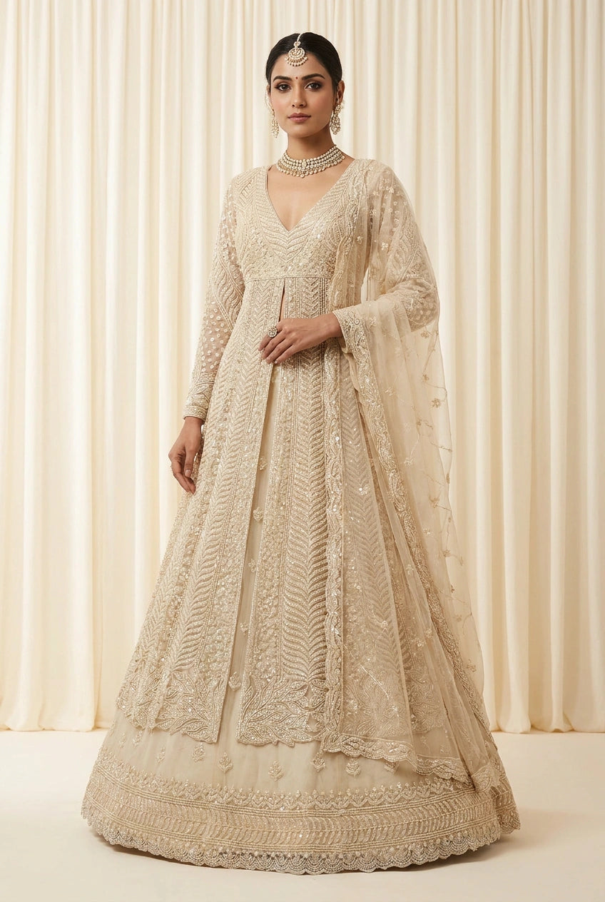 Heavy Embroidered Lehenga Achkan– Sangeet & Wedding Wear