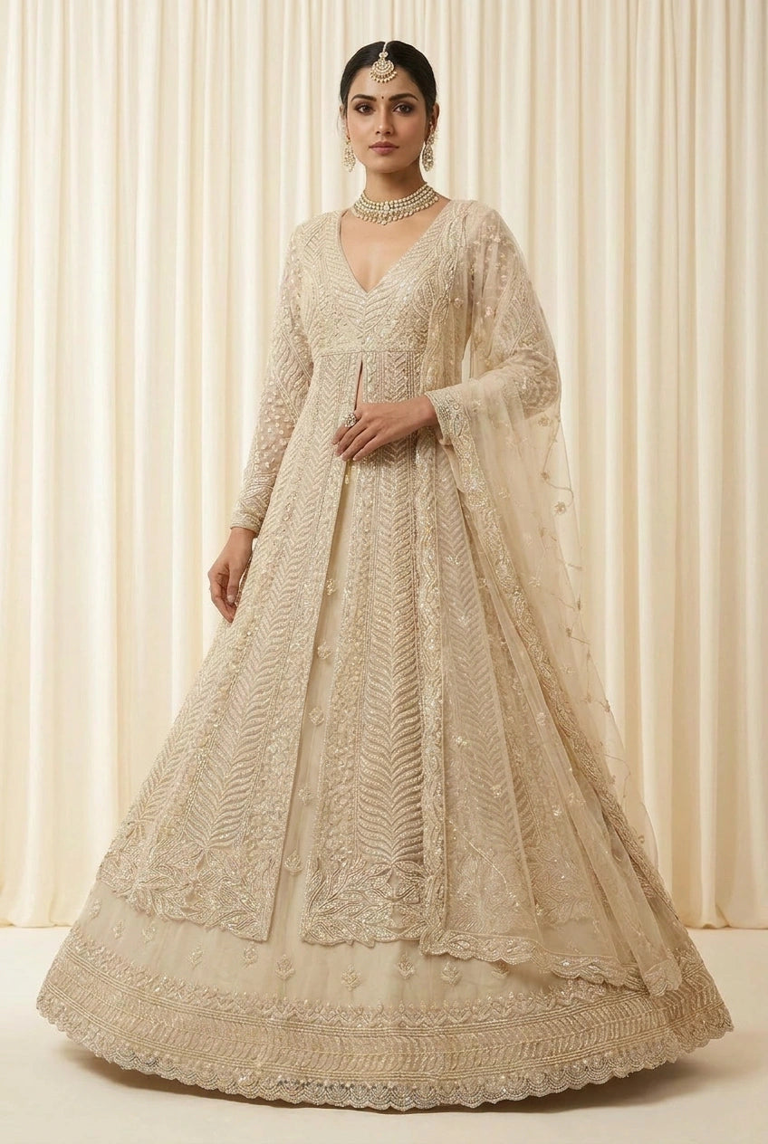 Heavy Embroidered Lehenga Achkan– Sangeet & Wedding Wear