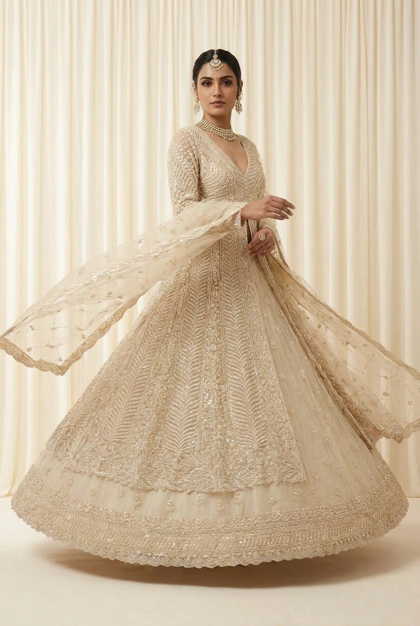 Heavy Embroidered Lehenga Achkan– Sangeet & Wedding Wear