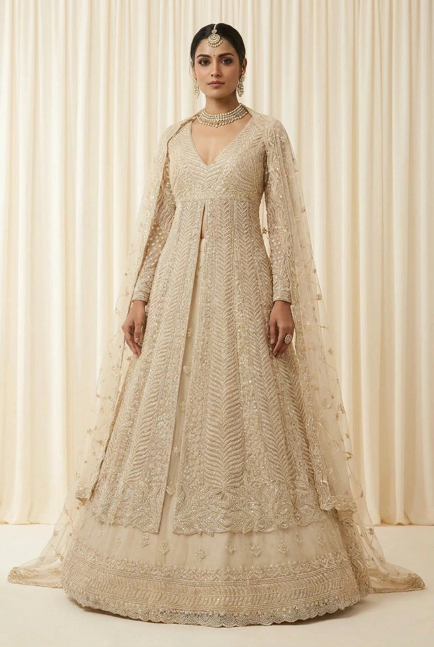 Heavy Embroidered Lehenga Achkan– Sangeet & Wedding Wear