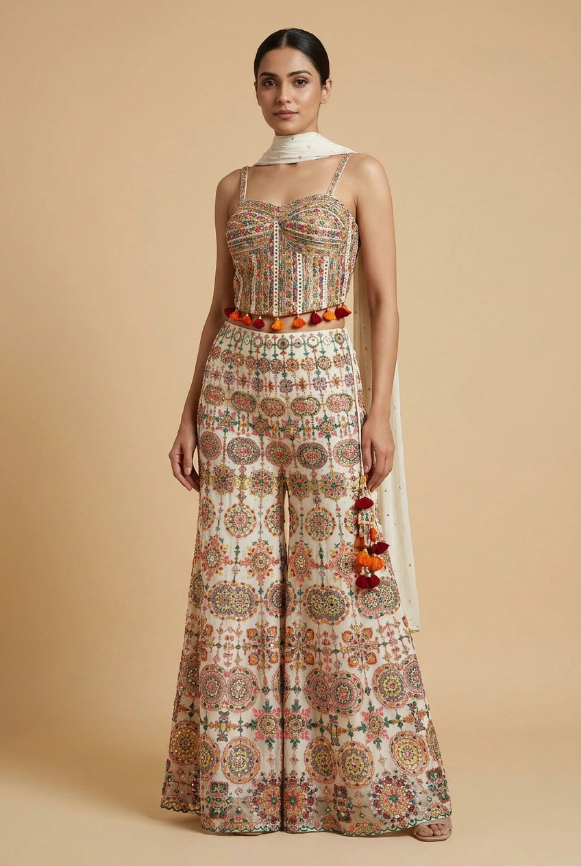 Georgette Choli Palazzo Set by Rangoli