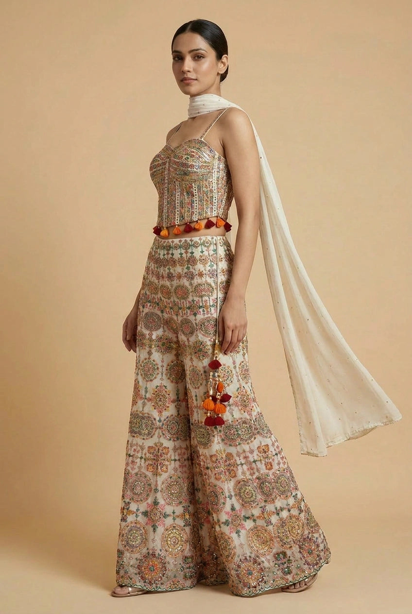 Georgette Choli Palazzo Set by Rangoli