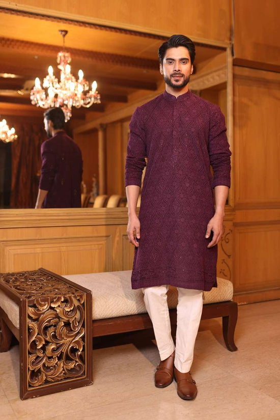Wine Georgette Kurta Set
