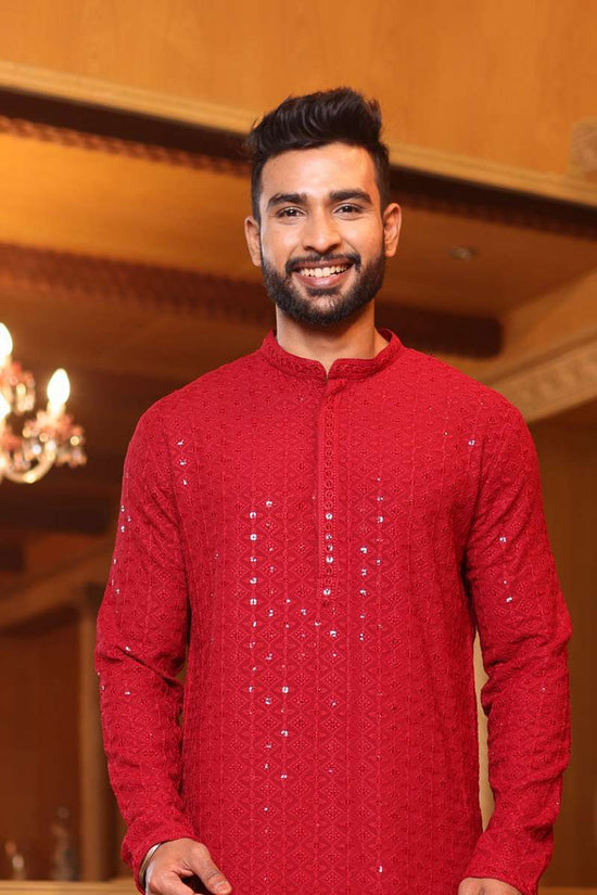 Maroon Georgette Kurta Set