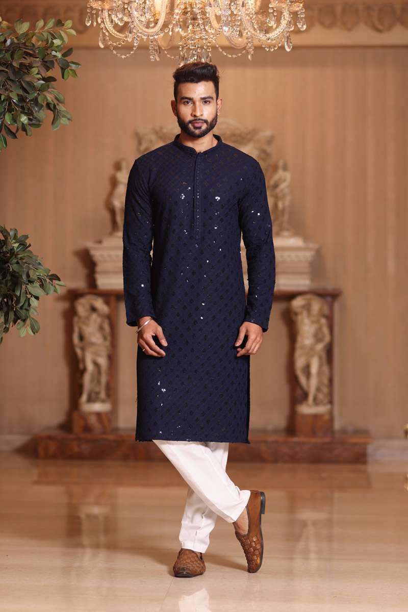 Midnight Blue Georgette Kurta Set