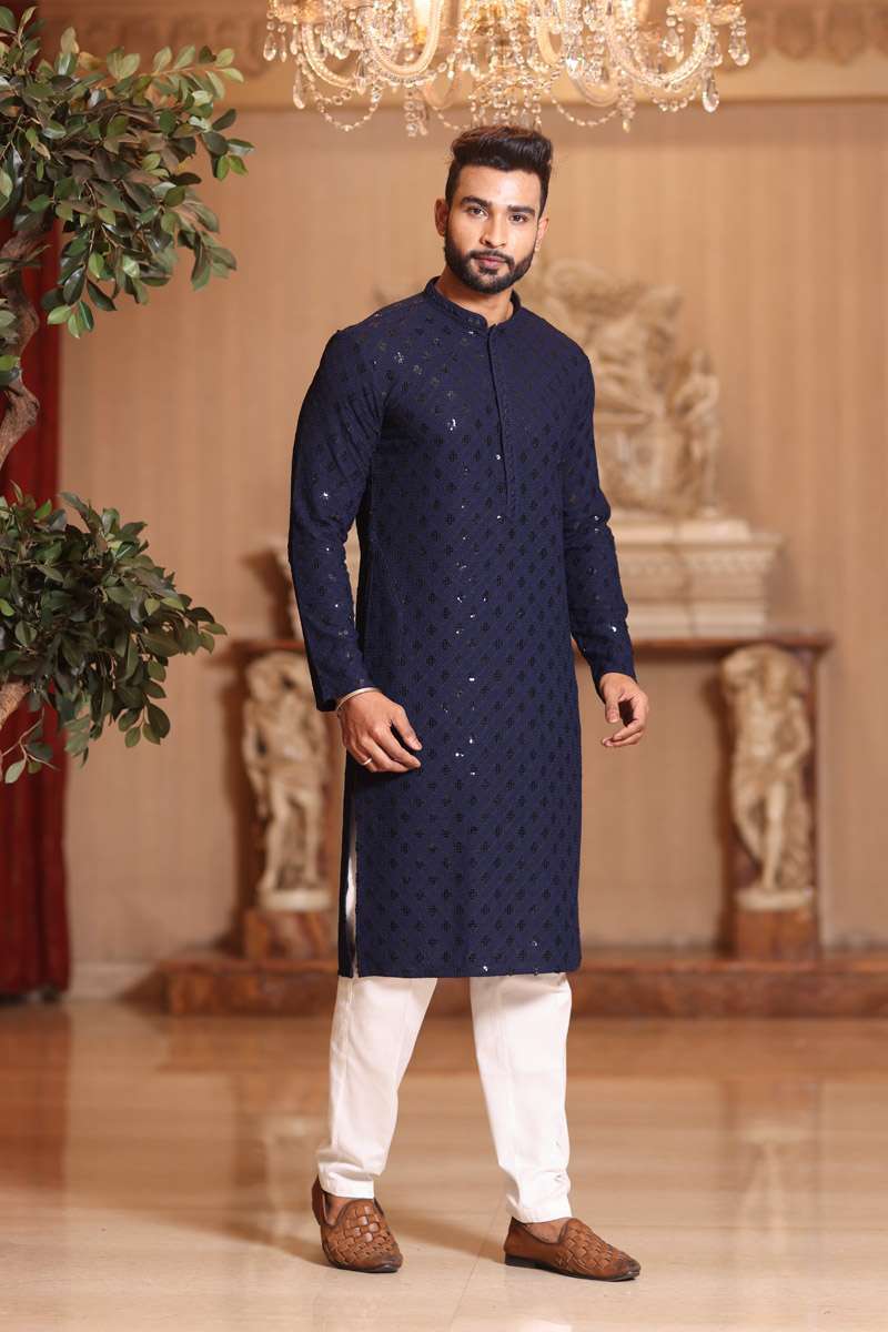 Midnight Blue Georgette Kurta Set