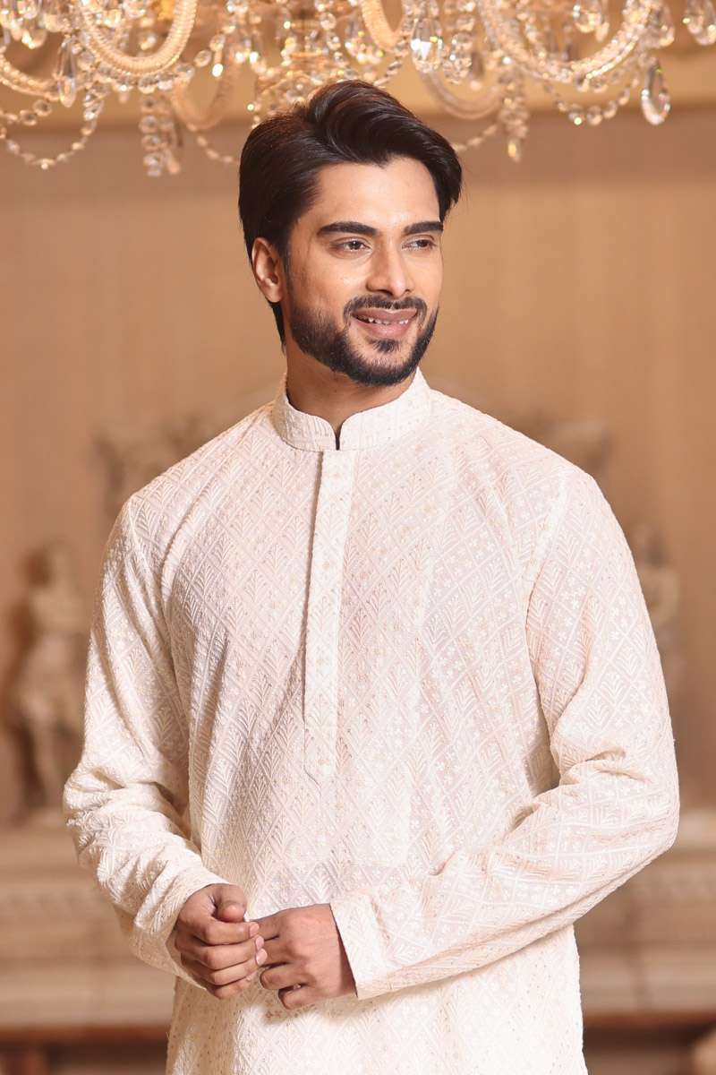 Off White Georgette Kurta Set