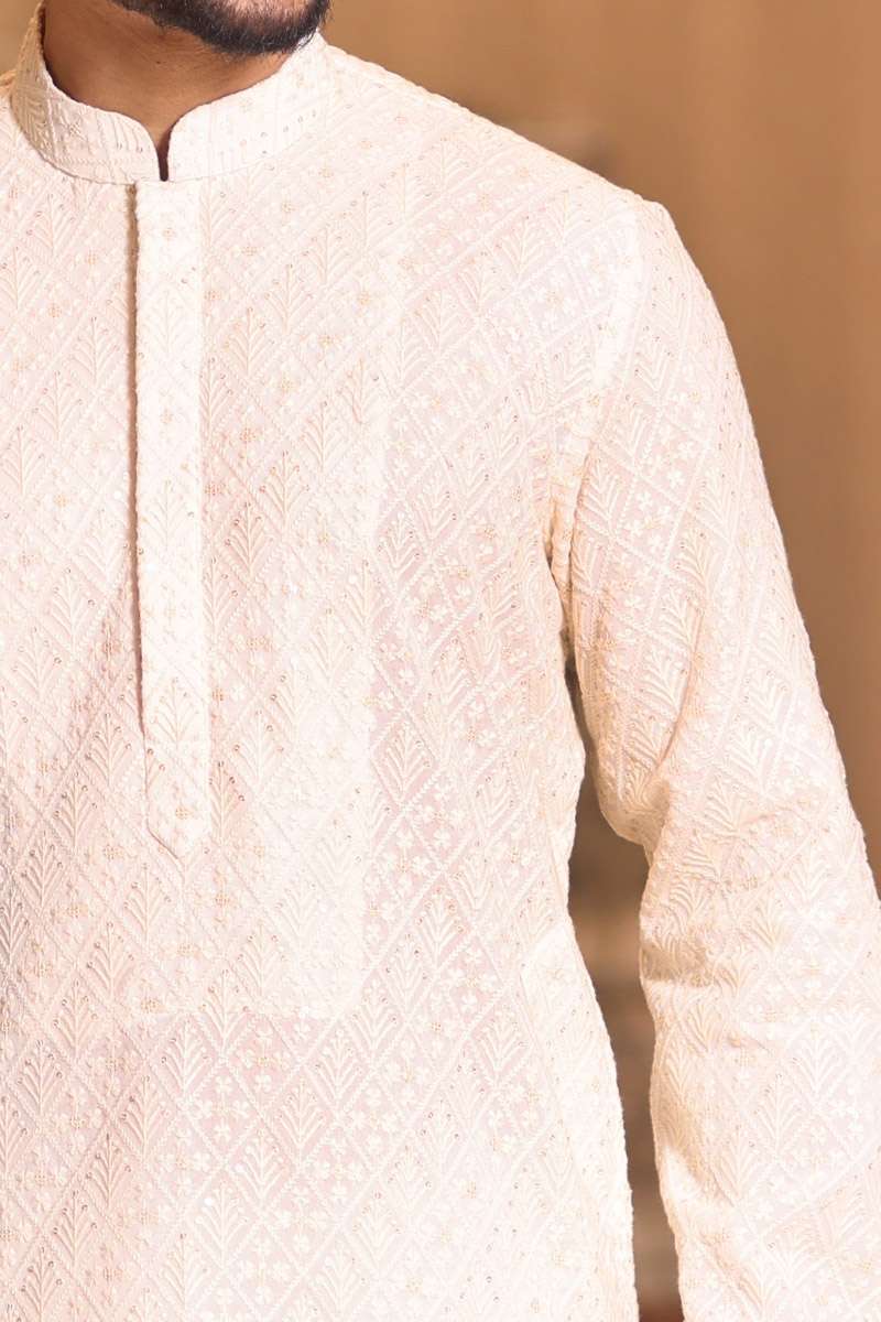 Off White Georgette Kurta Set