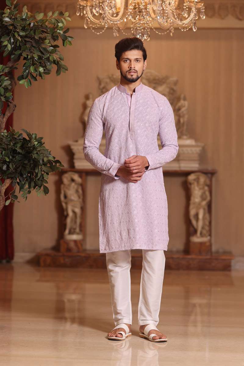 Lavender Georgette Kurta Set