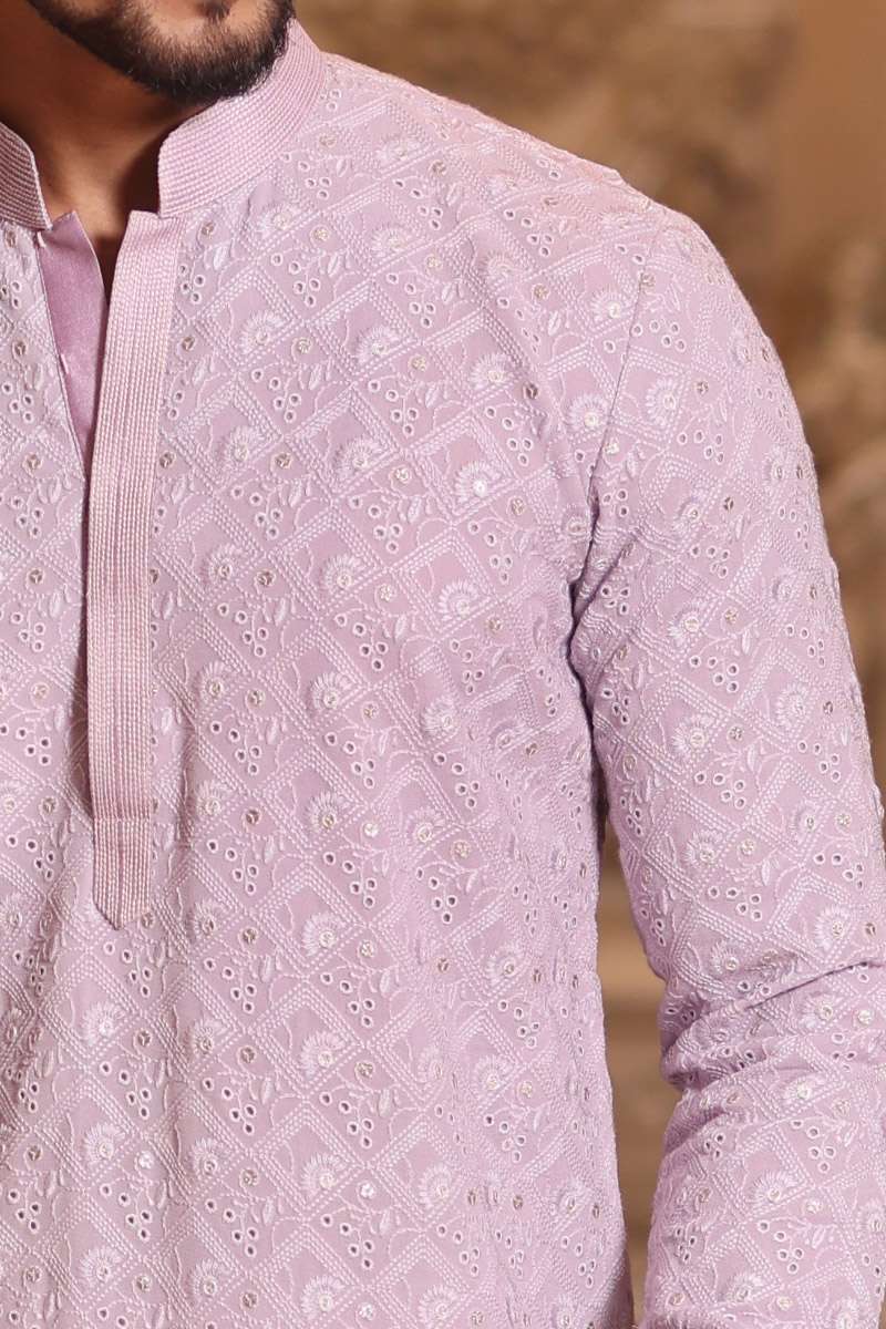 Lavender Georgette Kurta Set