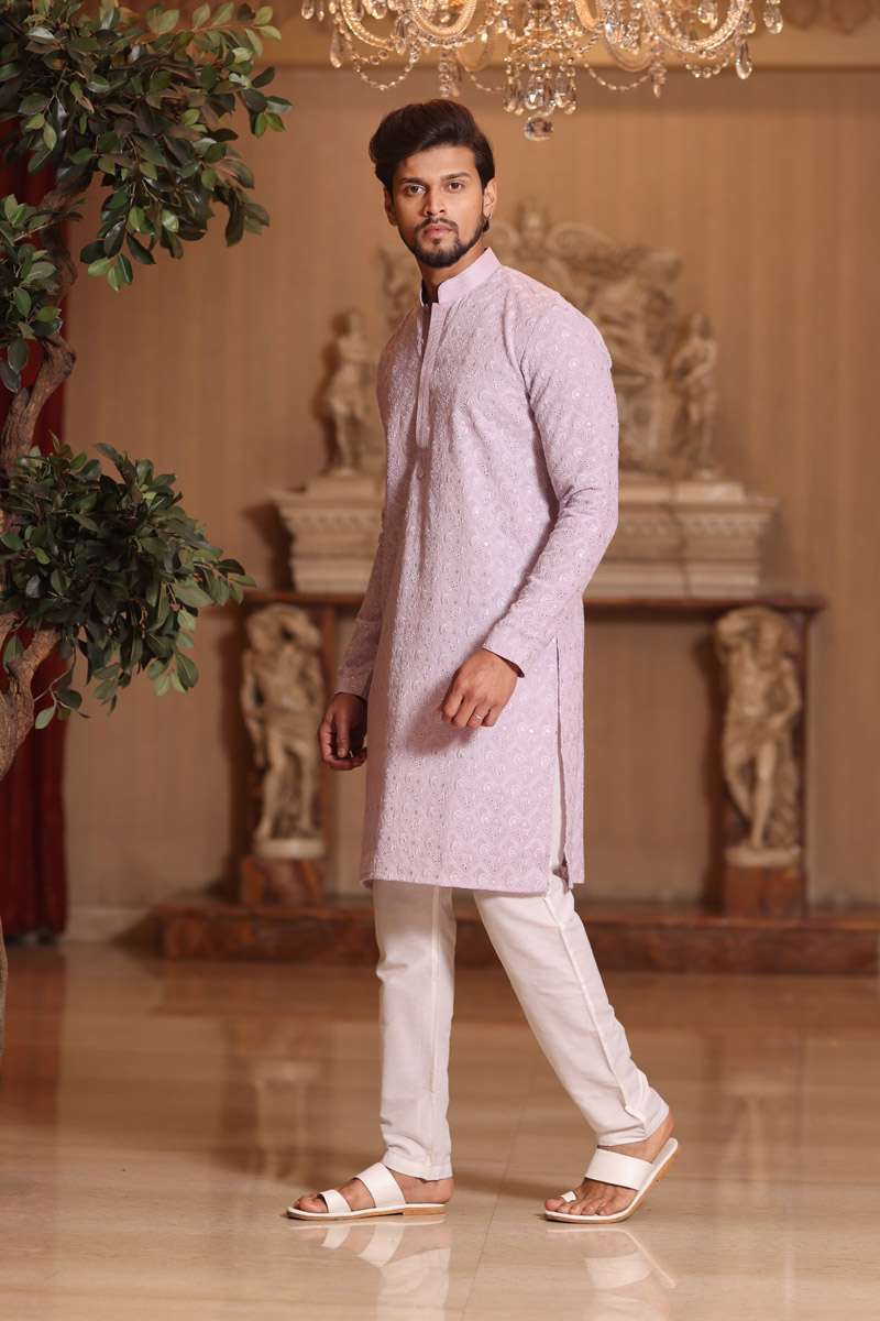 Lavender Georgette Kurta Set