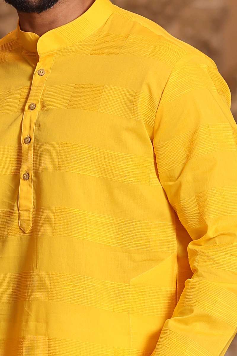 Mustard Cotton Kurta Set