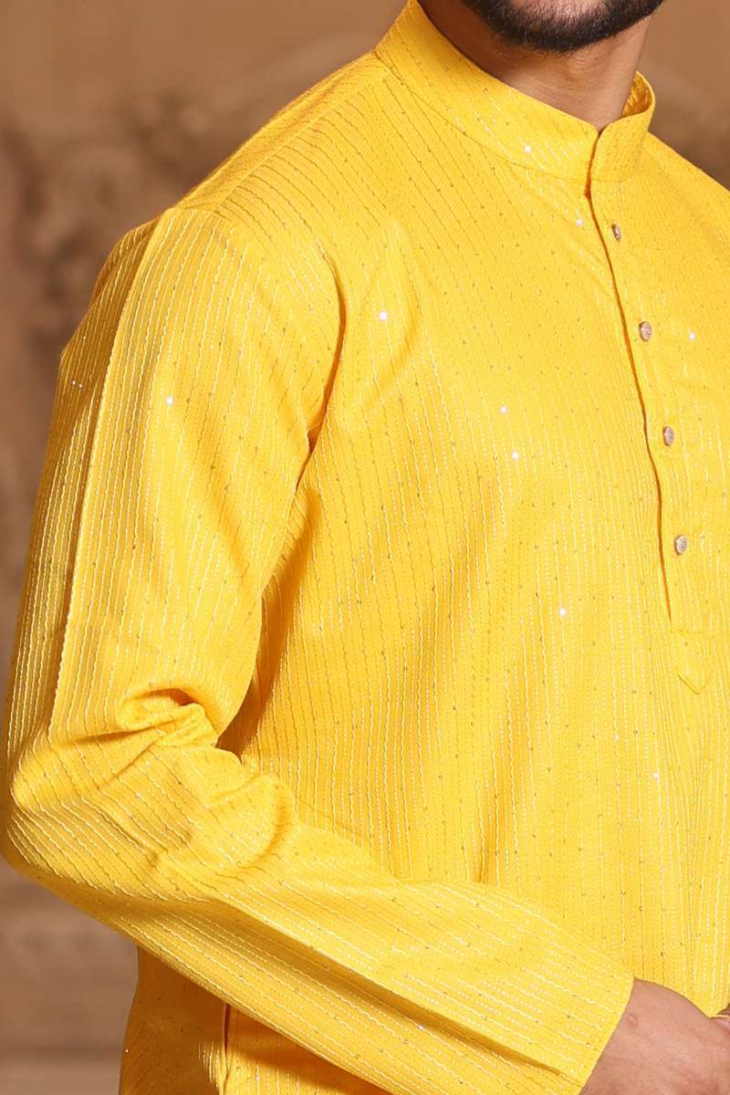 Mustard Cotton Kurta Set