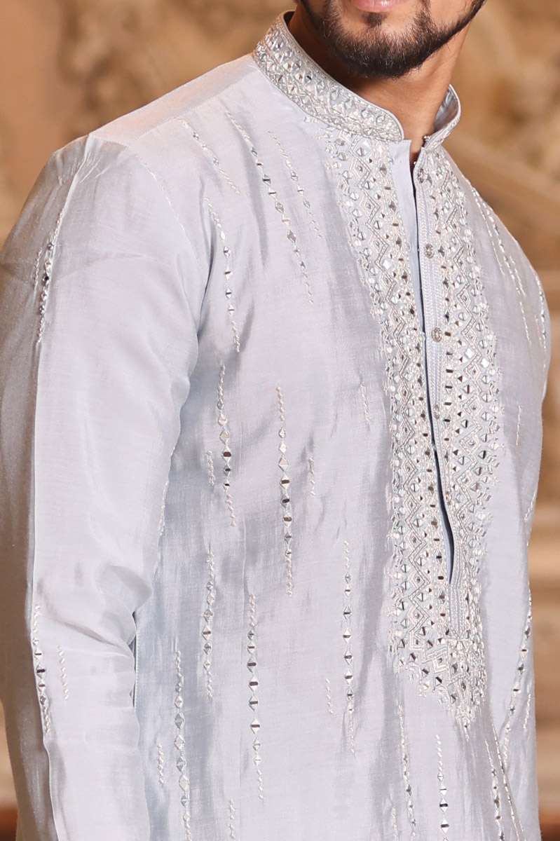 Fog Grey Cotton Kurta Set