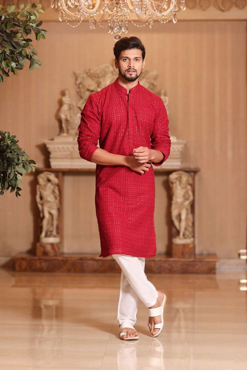 Maroon Georgette Kurta Set