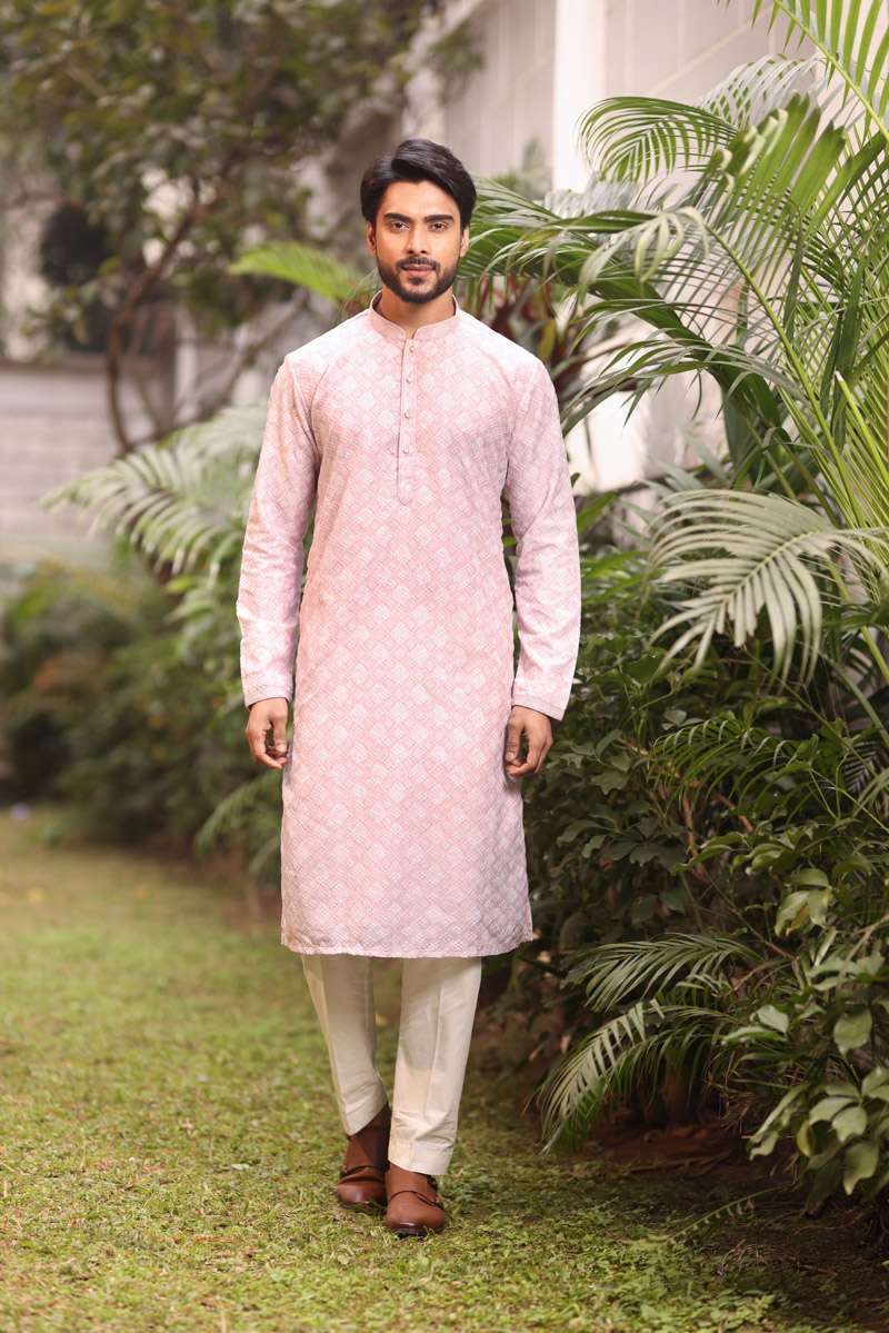 Soft Pink Cotton Kurta Set