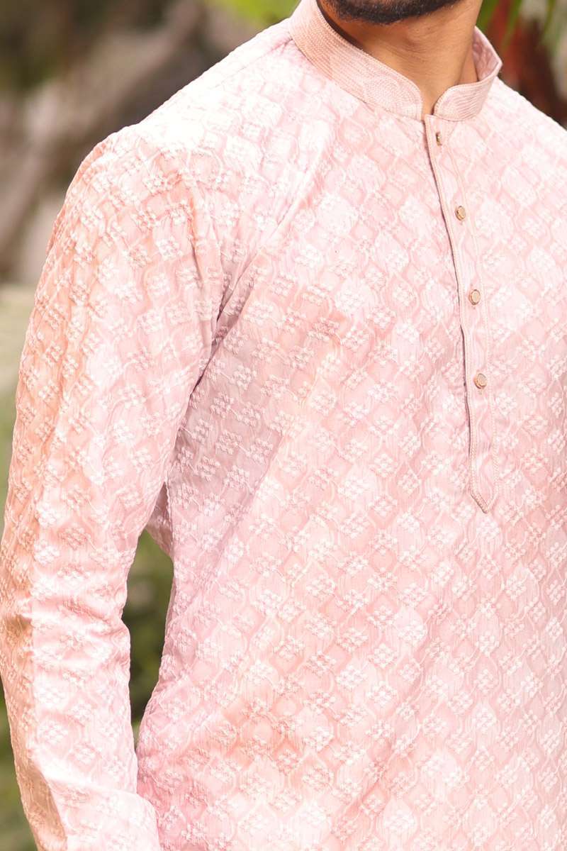 Soft Pink Cotton Kurta Set