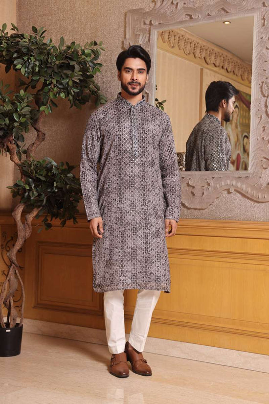 Slate Grey Cotton Kurta Set