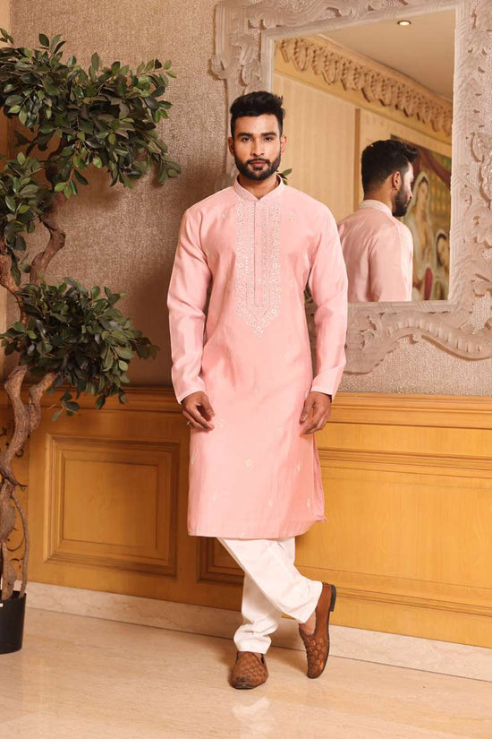 Flamingo Pink Cotton Kurta Set