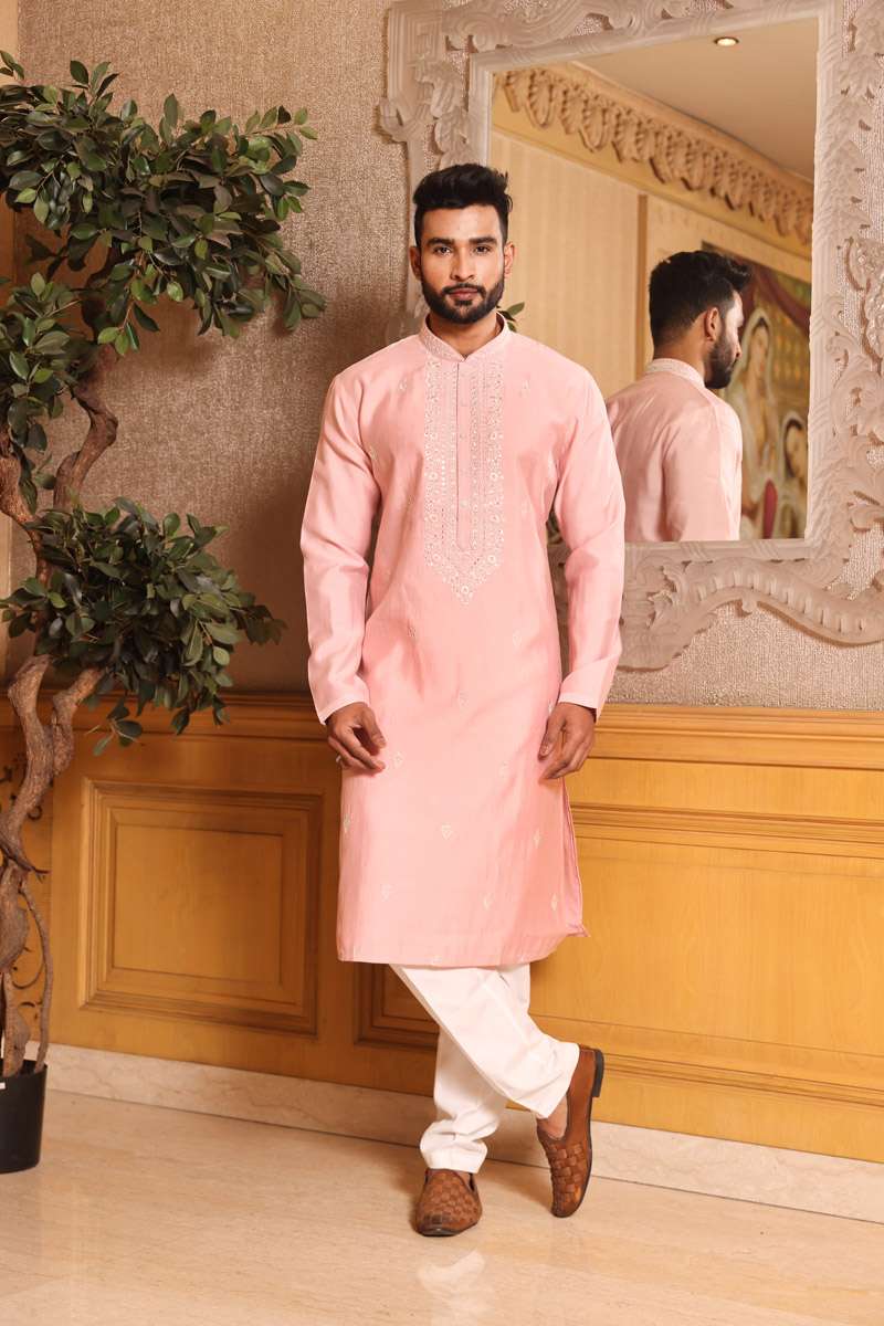 Flamingo Pink Cotton Kurta Set