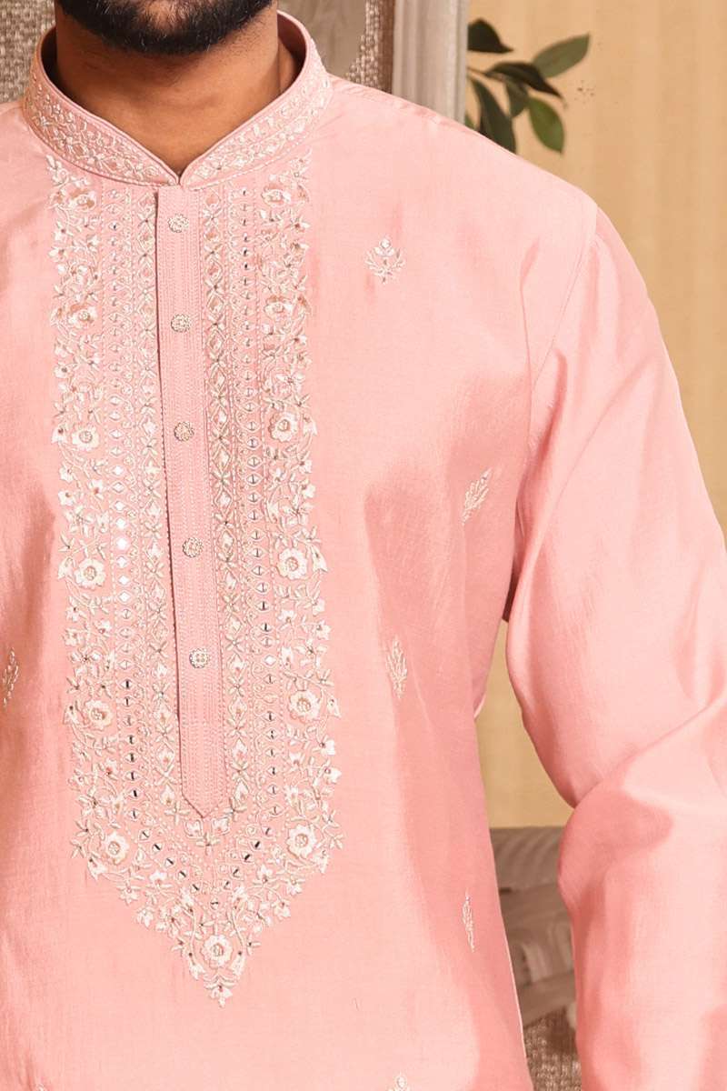Flamingo Pink Cotton Kurta Set
