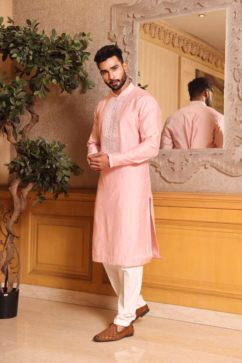 Flamingo Pink Cotton Kurta Set
