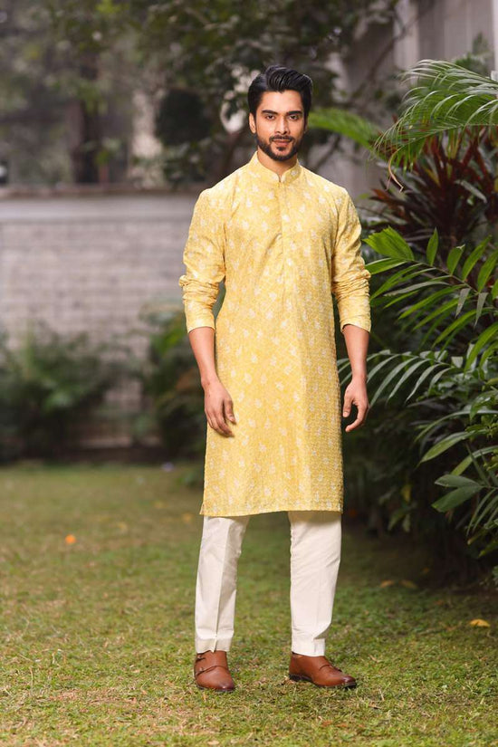 Yellow Cotton Kurta Set