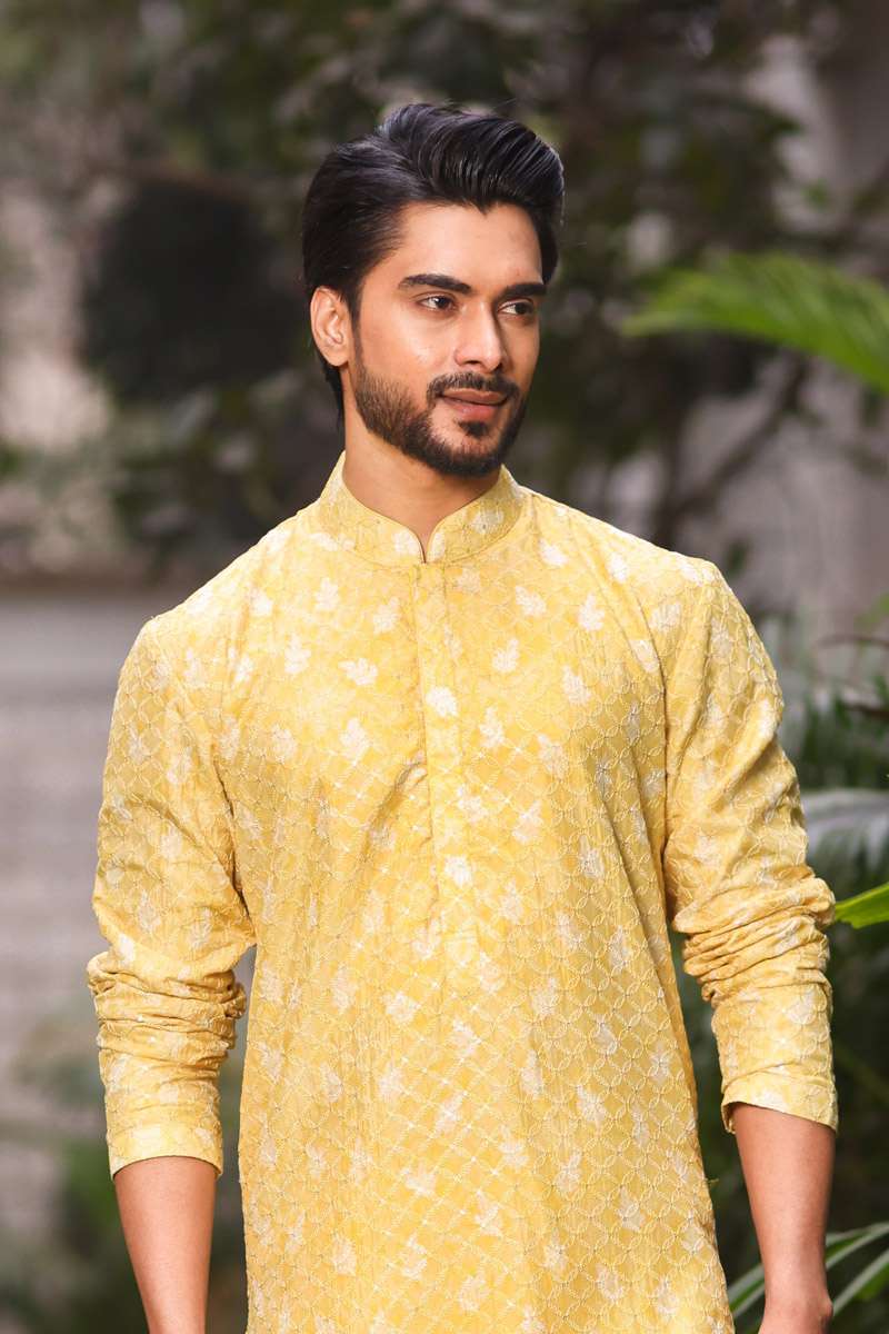 Yellow Cotton Kurta Set