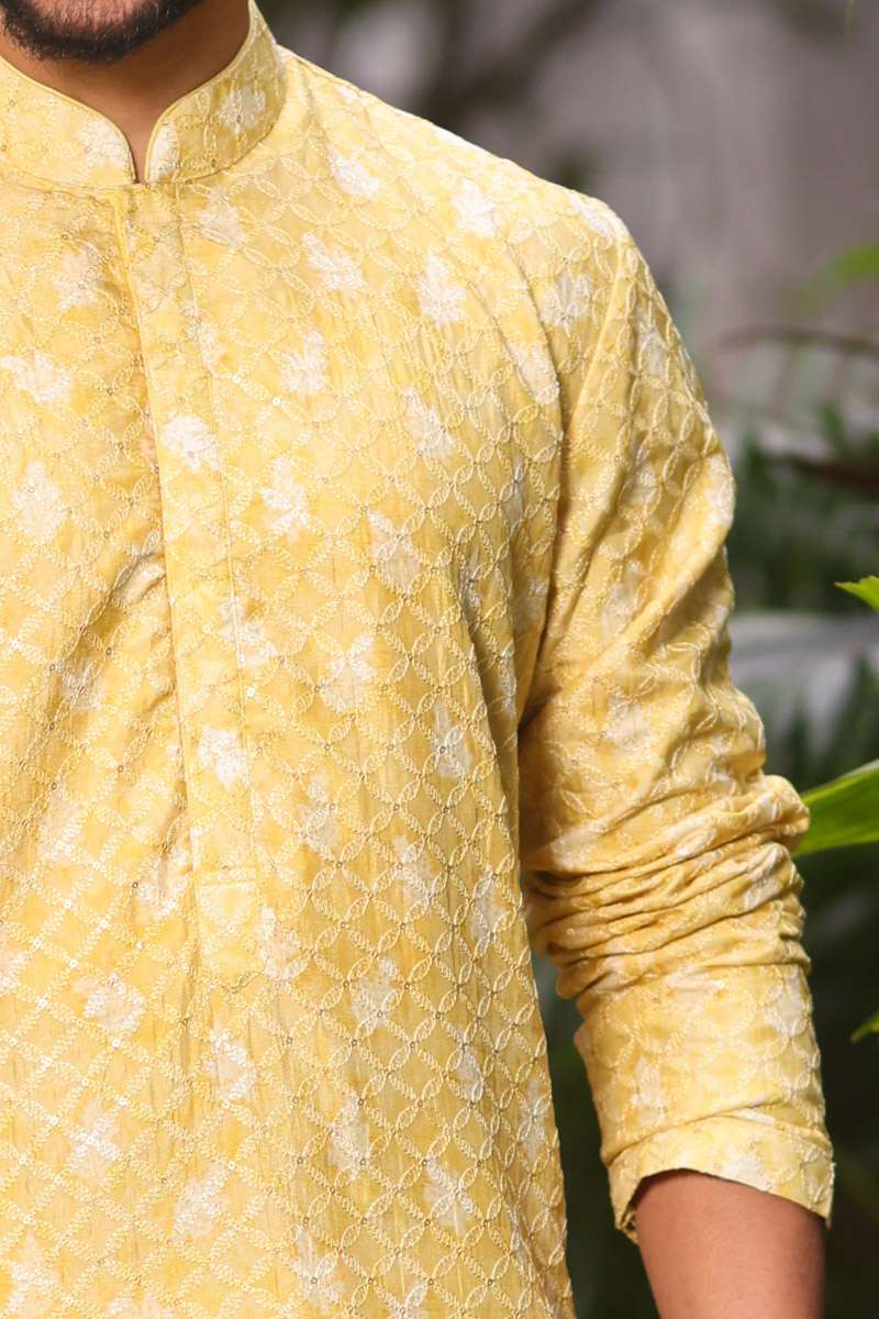 Yellow Cotton Kurta Set