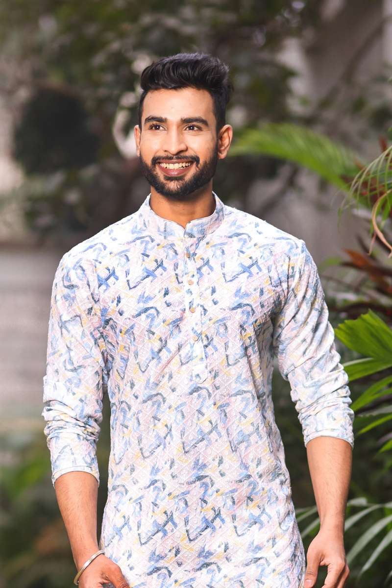 Off White Cotton Kurta Set