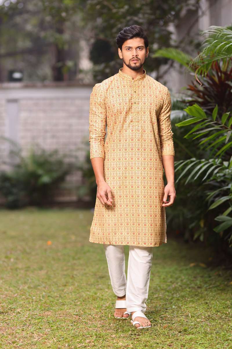 Mustard Cotton Kurta Set