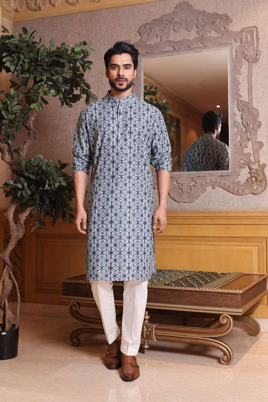 Indigo Cotton Kurta Set