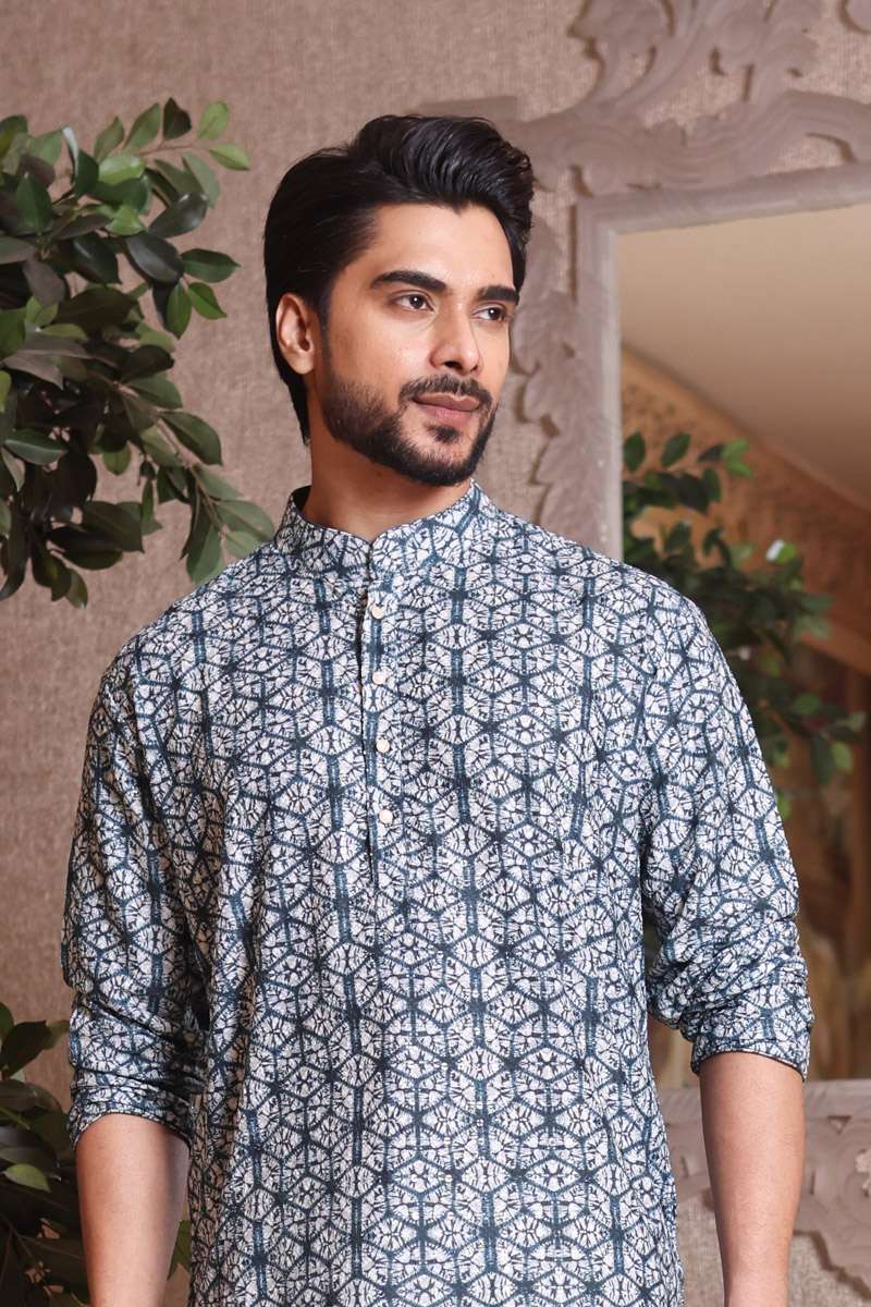 Indigo Cotton Kurta Set