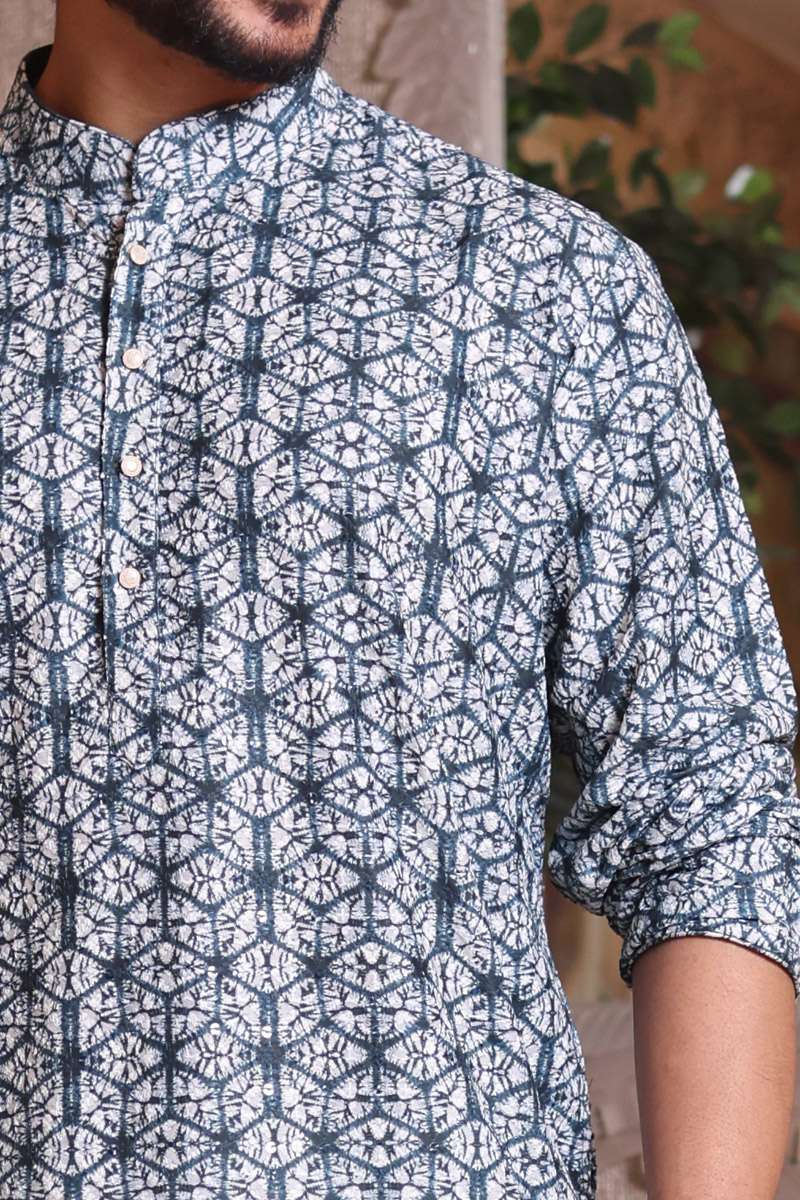 Indigo Cotton Kurta Set