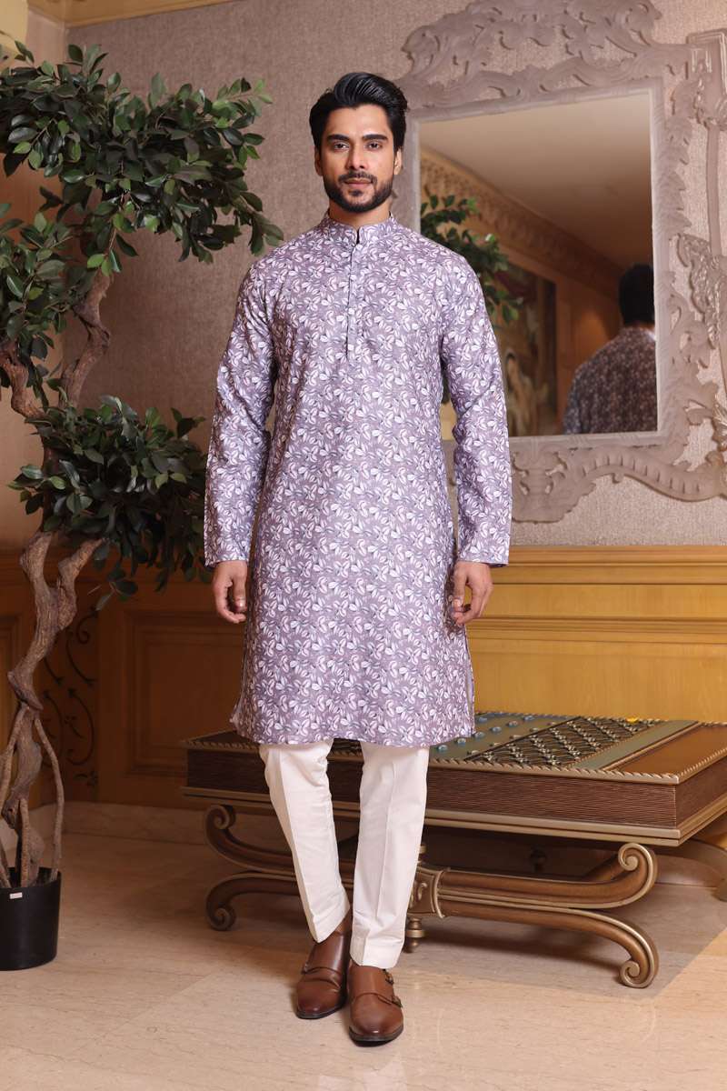 Mauve Cotton Kurta Set