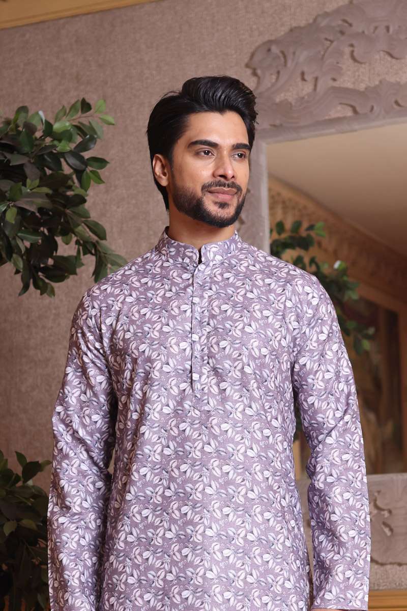 Mauve Cotton Kurta Set