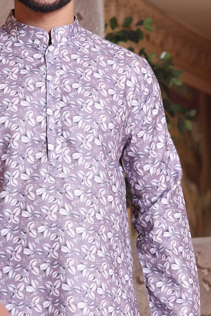 Mauve Cotton Kurta Set