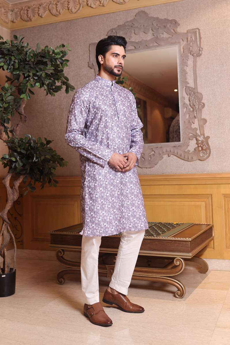 Mauve Cotton Kurta Set