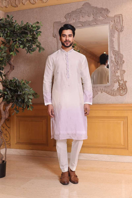 Off White Tussar Silk Kurta