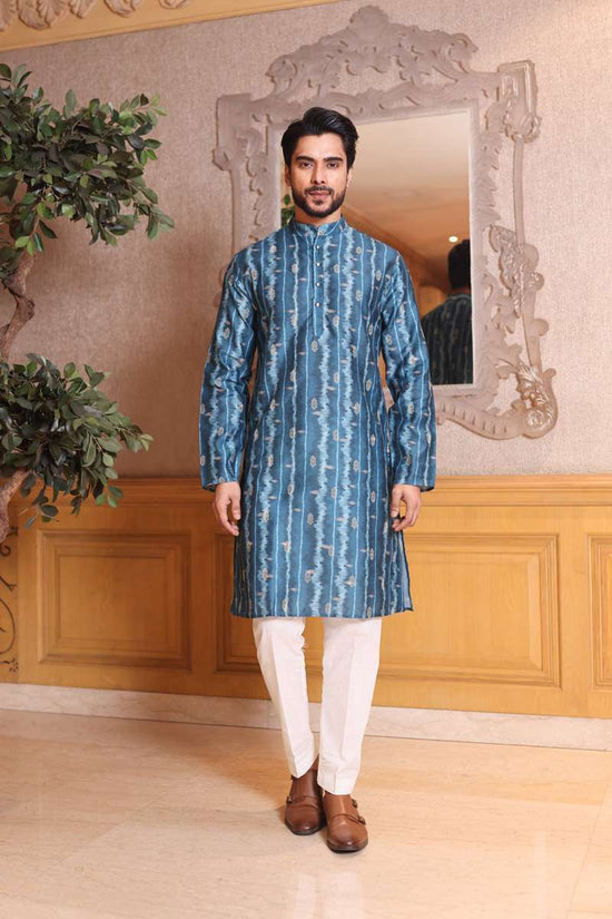 Peacock Blue Cotton Kurta Set