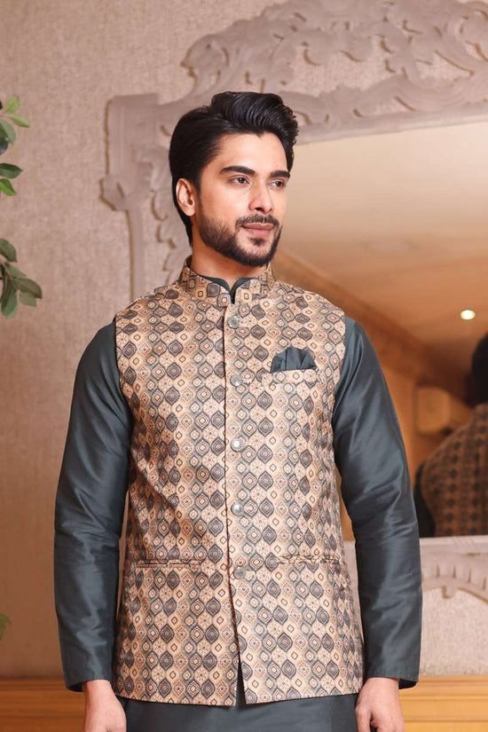 Moss Green Kurta Set With Jacket