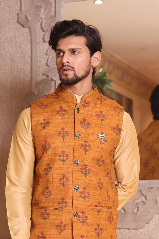 Sand Beige Kurta Set With Jacket
