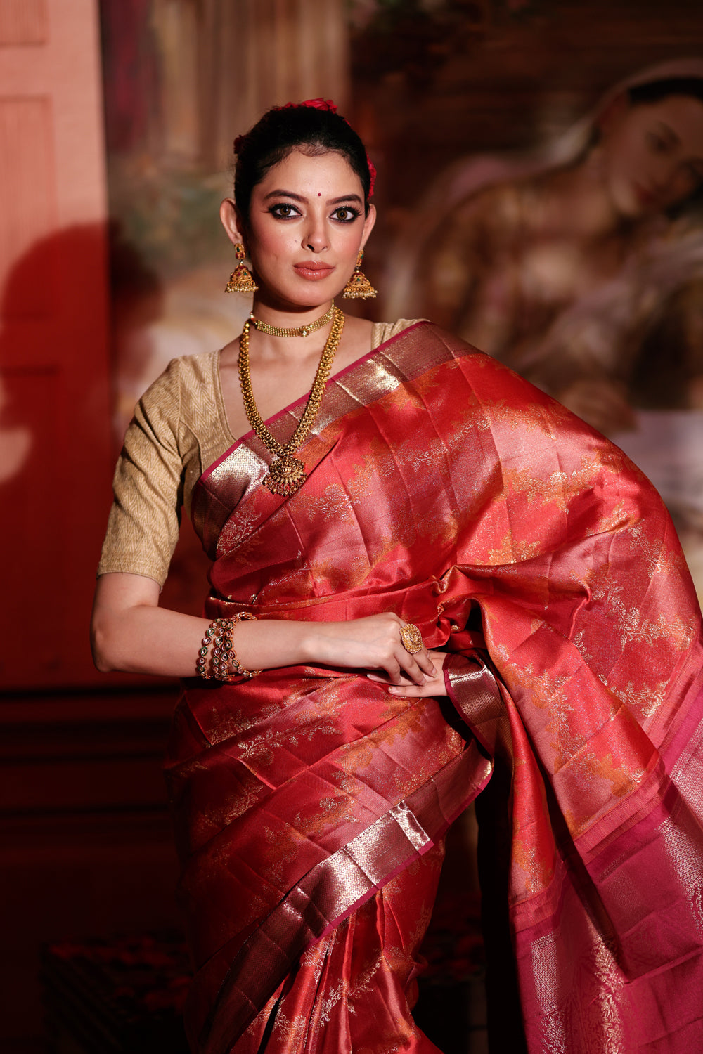 Gajari Kanjivaram Silk Saree