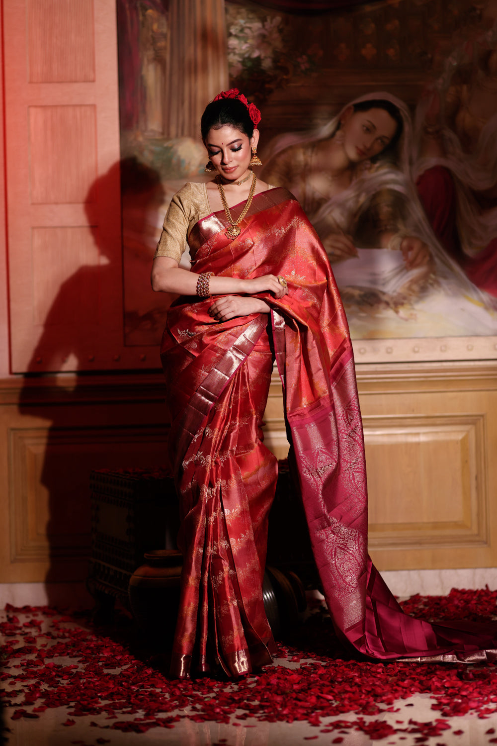 Gajari Kanjivaram Silk Saree