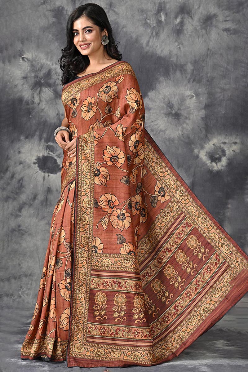 Coffee Banarasi Silk Jacquard Woven with Swarovski diamond work Saree with  Blouse » BRITHIKA Luxury Fashion