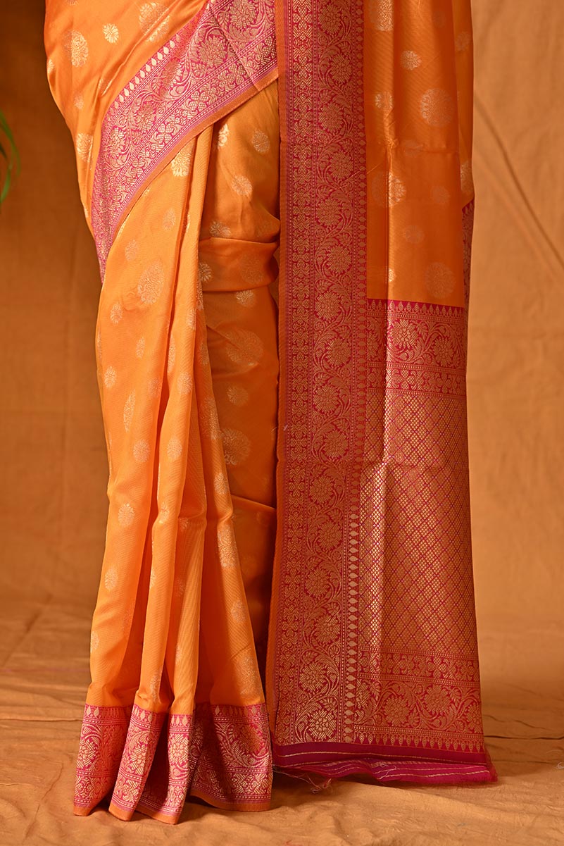 Pink Handloom Weaving Silk Saree With Designer Blouse – Rushini