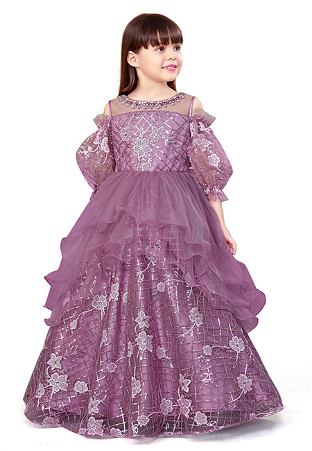 Kid Girls Party Performance Outfit Ball Gown Flower Girl - Temu